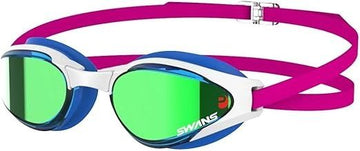 Swans SR81M MIT PAF SBG Outdoor Adult Insert Mirror Technology Swim Goggles Sky BlueGreen